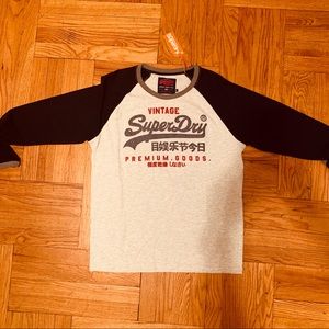 SUPERDRY - Navy Blue & Light Heather Raglan